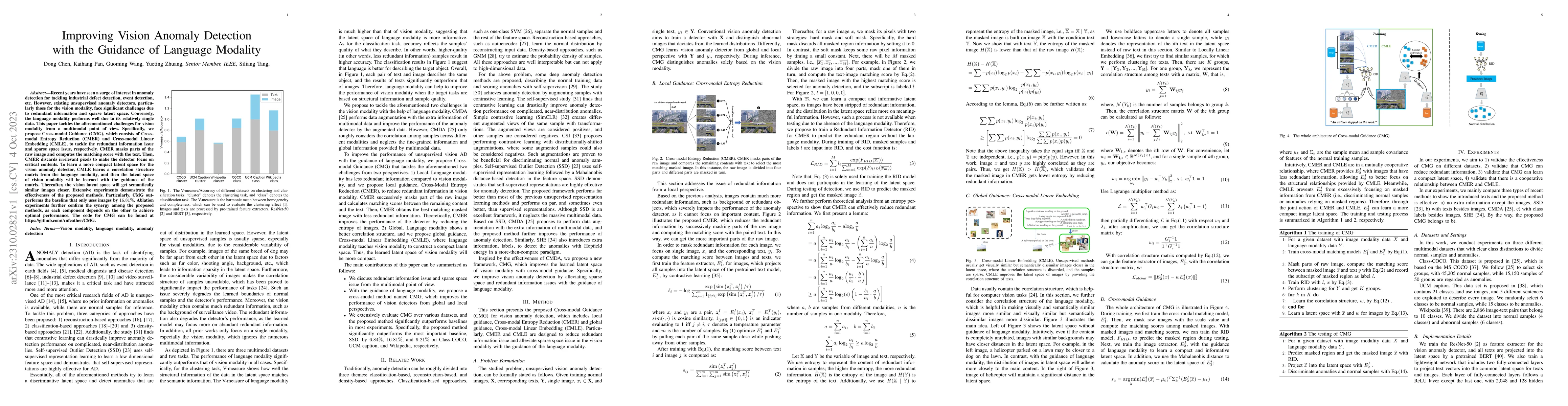 Thumbnail for Improving Vision Anomaly Detection with the Guidance of Language
  Modality