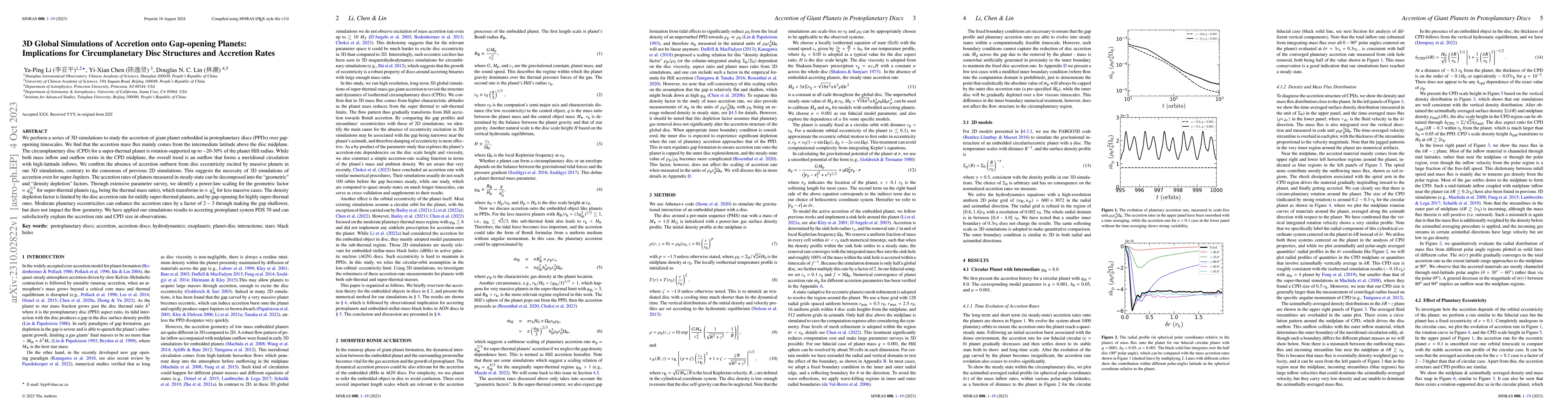 Thumbnail for 3D Global Simulations of Accretion onto Gap-opening Planets:
  Implications for Circumplanetary Disc Structures and Accretion Rates