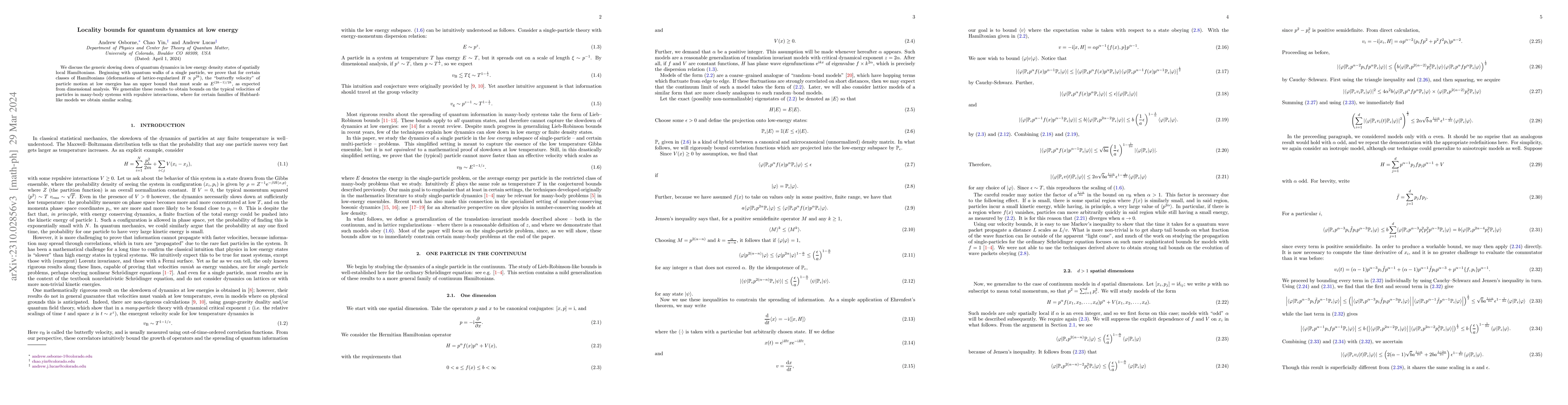 Thumbnail for Locality bounds for quantum dynamics at low energy