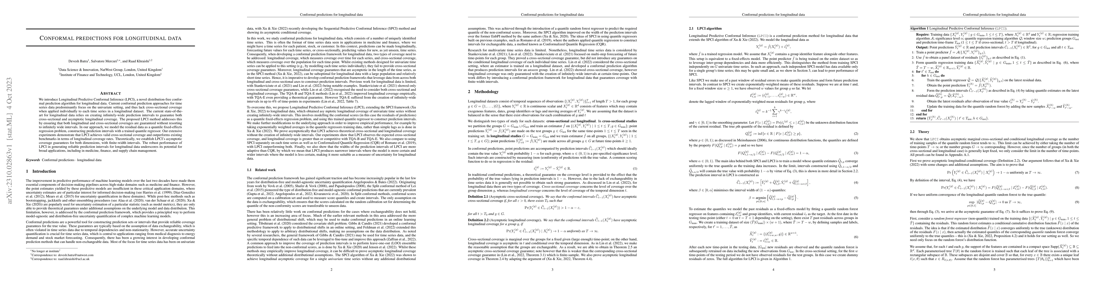 Thumbnail for Conformal Predictions for Longitudinal Data