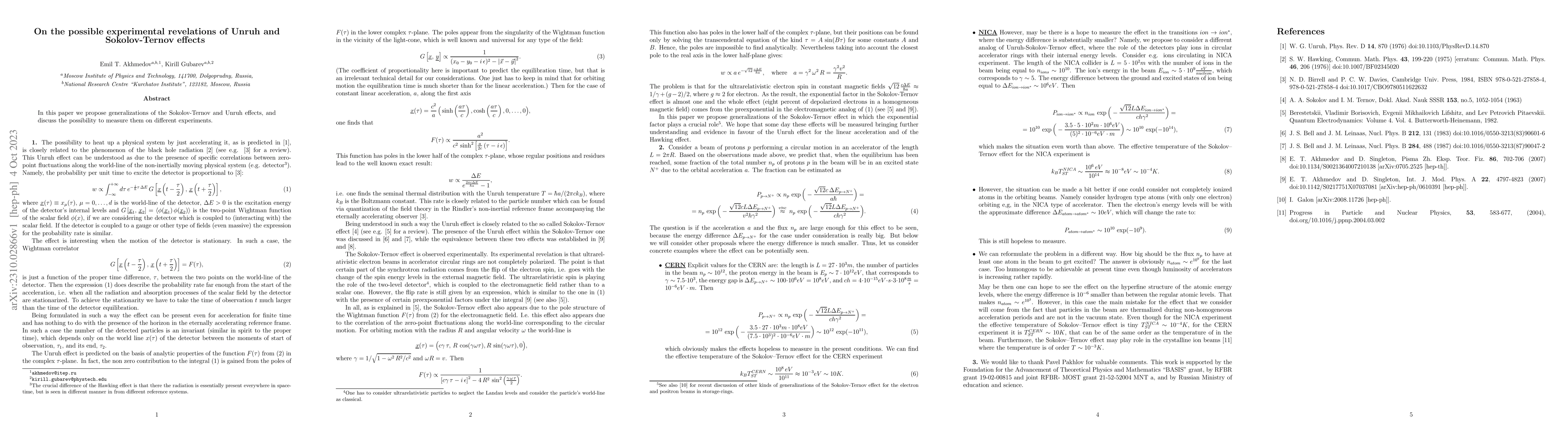 Thumbnail for On the possible experimental revelations of Unruh and Sokolov-Ternov
  effects