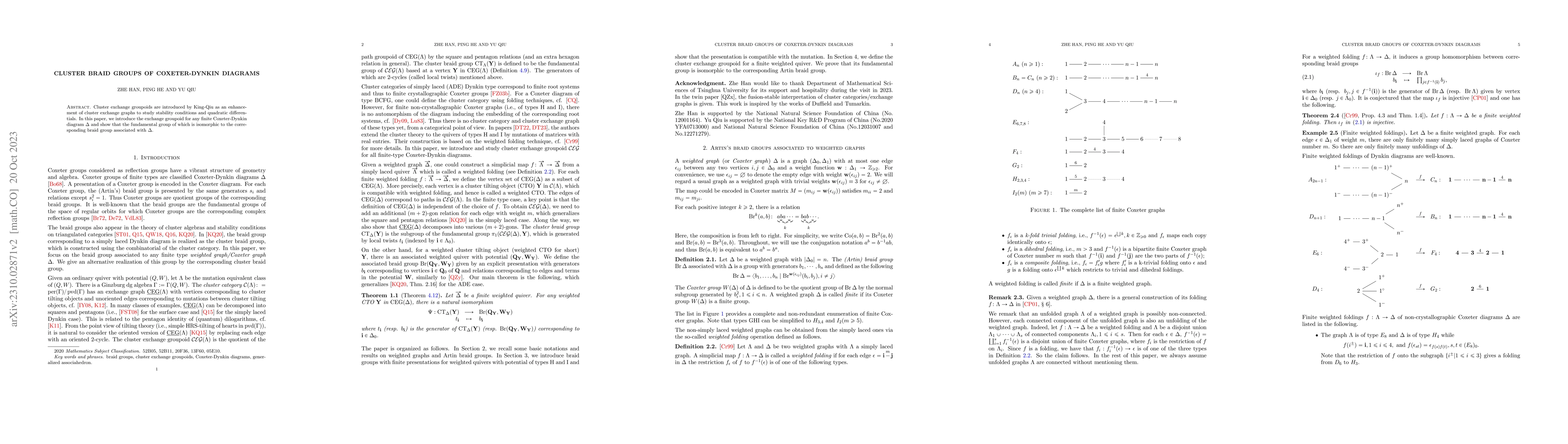Thumbnail for Cluster braid groups of Coxeter-Dynkin diagrams