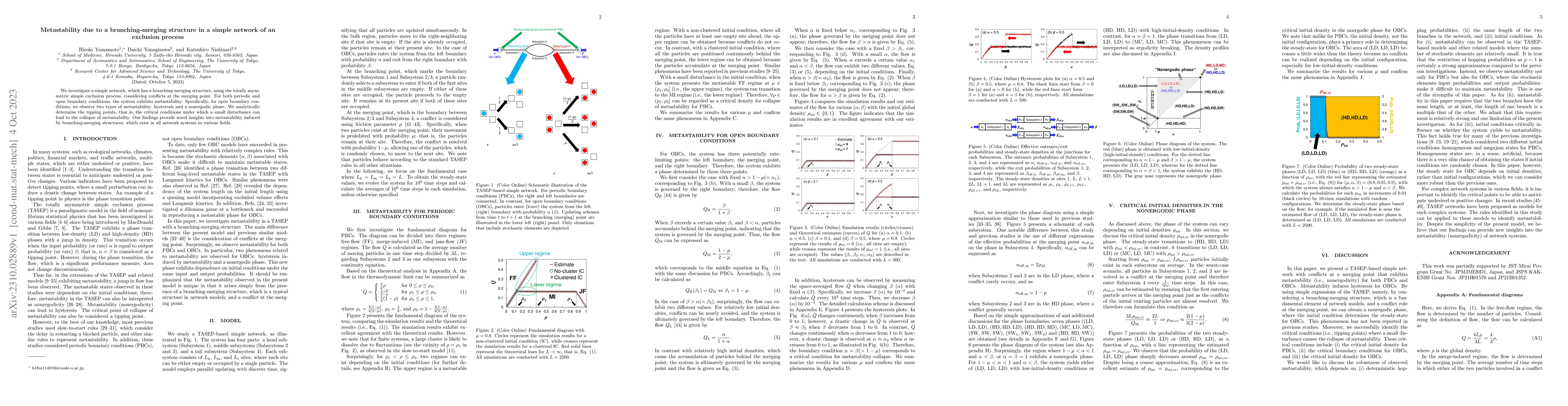 Thumbnail for Metastability due to a branching-merging structure in a simple network
  of an exclusion process