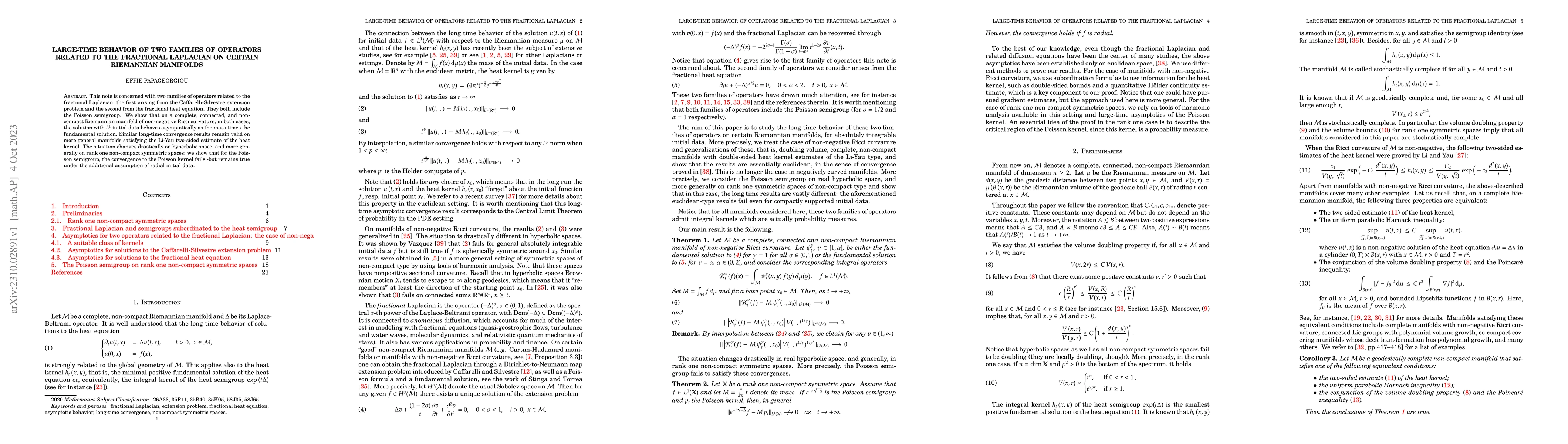 Thumbnail for Large-time behavior of two families of operators related to the
  fractional Laplacian on certain Riemannian manifolds