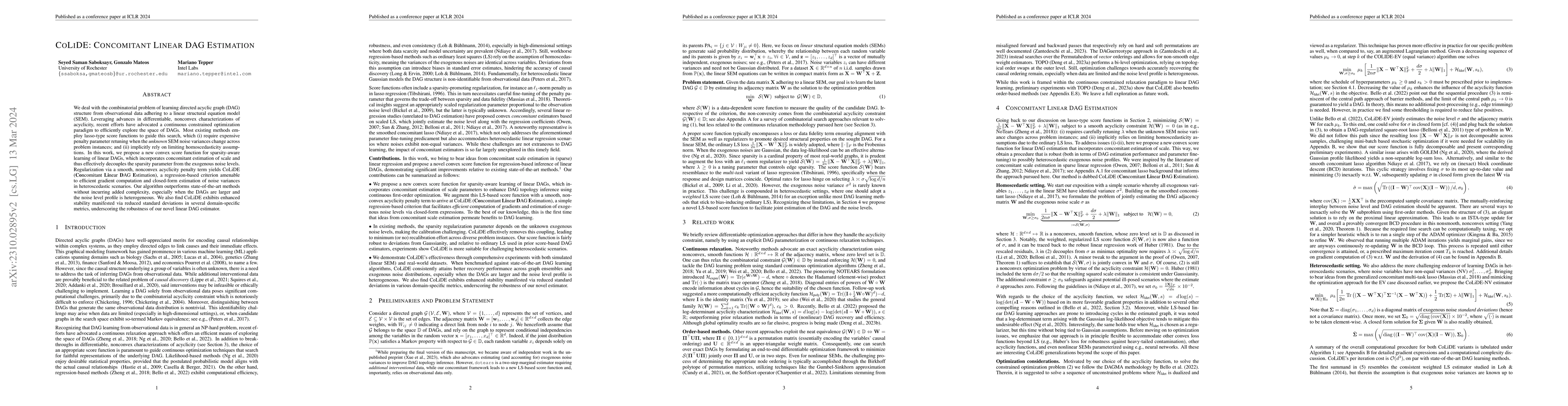 Thumbnail for CoLiDE: Concomitant Linear DAG Estimation