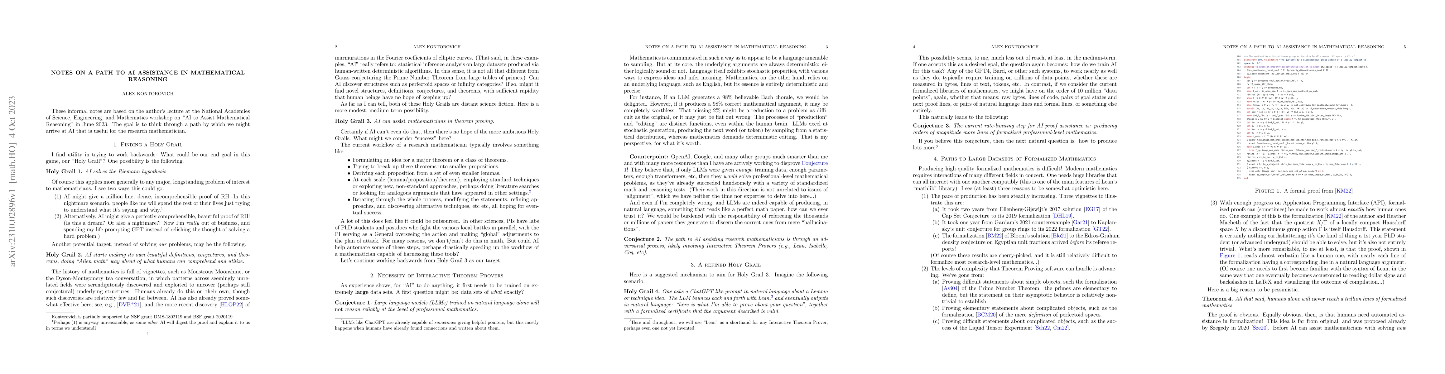 Thumbnail for Notes on a Path to AI Assistance in Mathematical Reasoning