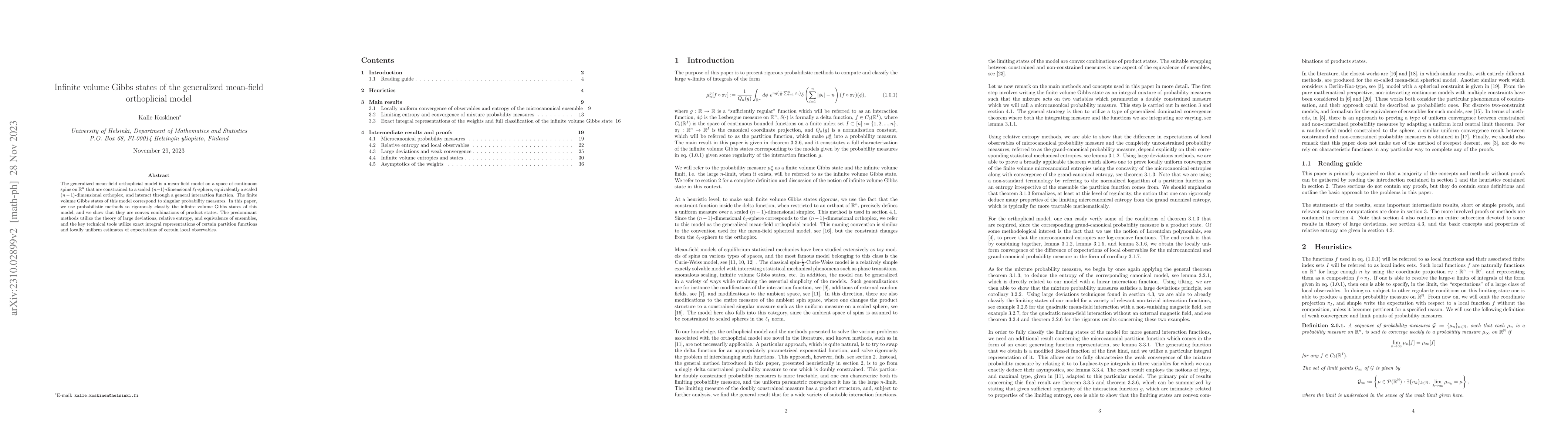 Thumbnail for Infinite volume Gibbs states of the generalized mean-field orthoplicial
  model
