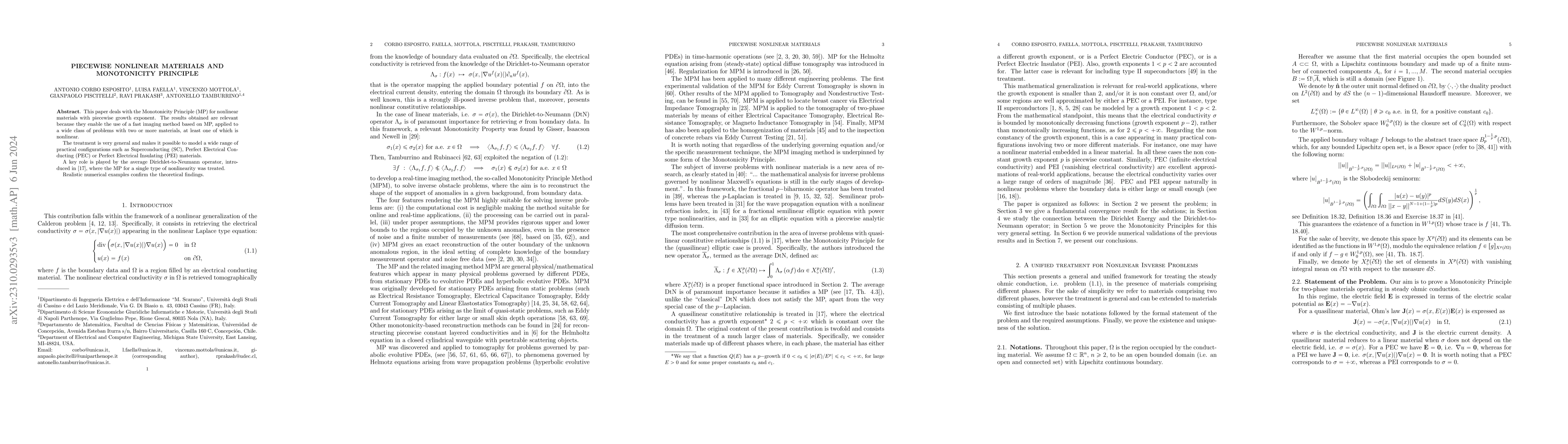 Thumbnail for Piecewise nonlinear materials and Monotonicity Principle