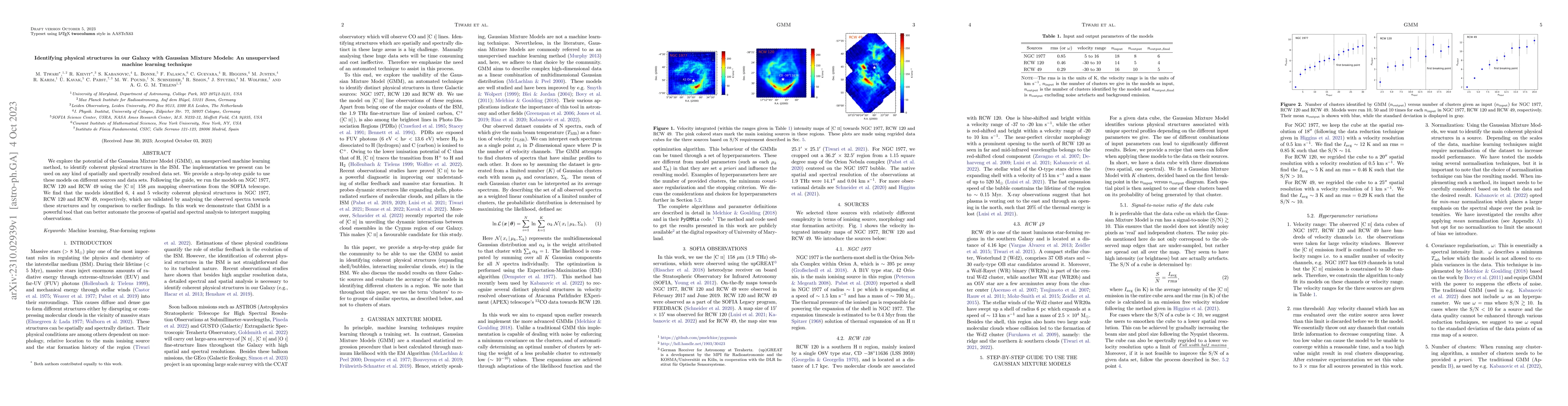 Thumbnail for Identifying physical structures in our Galaxy with Gaussian Mixture
  Models: An unsupervised machine learning technique