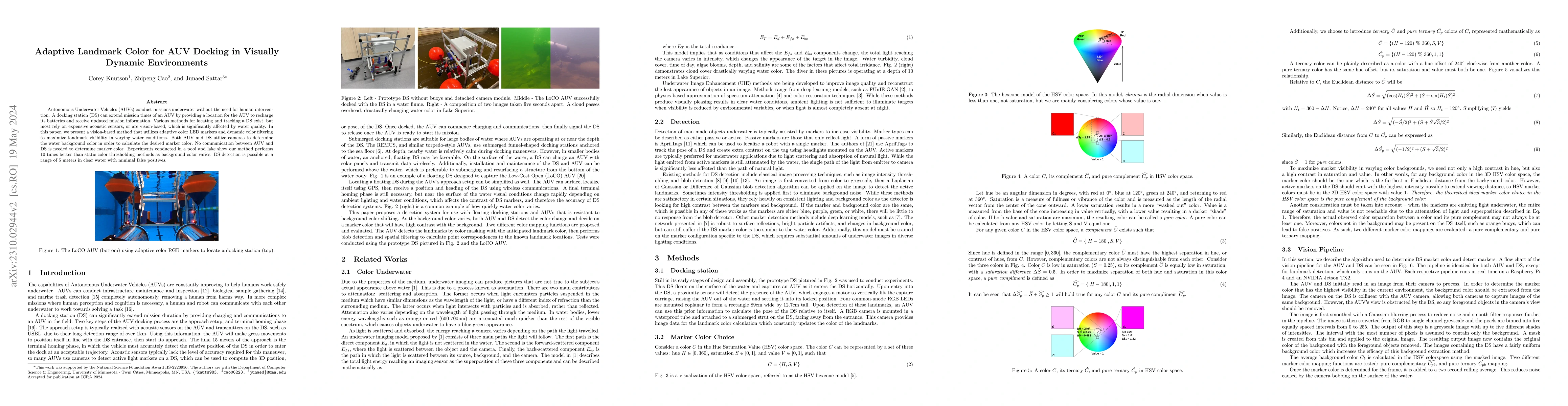 Thumbnail for Adaptive Landmark Color for AUV Docking in Visually Dynamic Environments