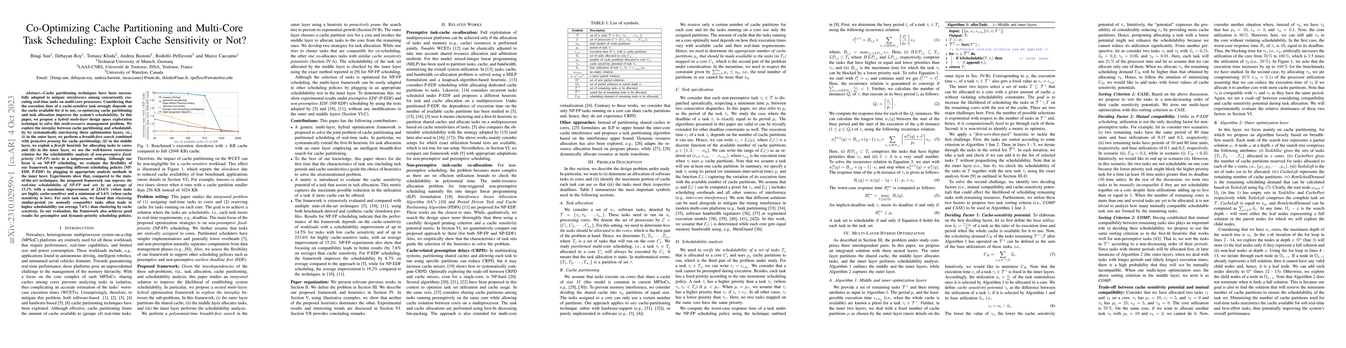 Thumbnail for Co-Optimizing Cache Partitioning and Multi-Core Task Scheduling: Exploit
  Cache Sensitivity or Not?