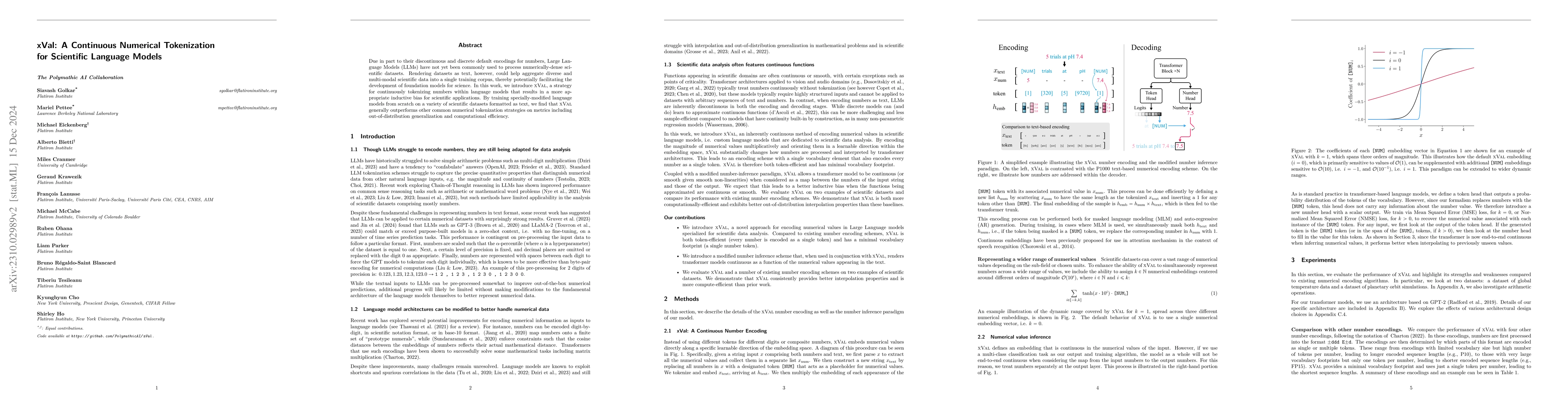 Thumbnail for xVal: A Continuous Number Encoding for Large Language Models