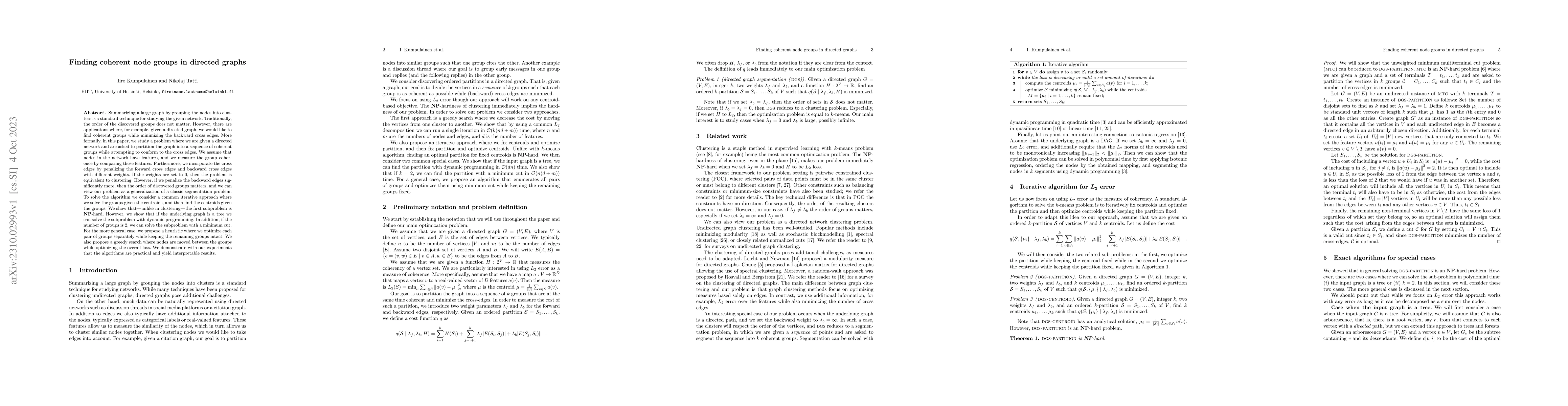 Thumbnail for Finding coherent node groups in directed graphs