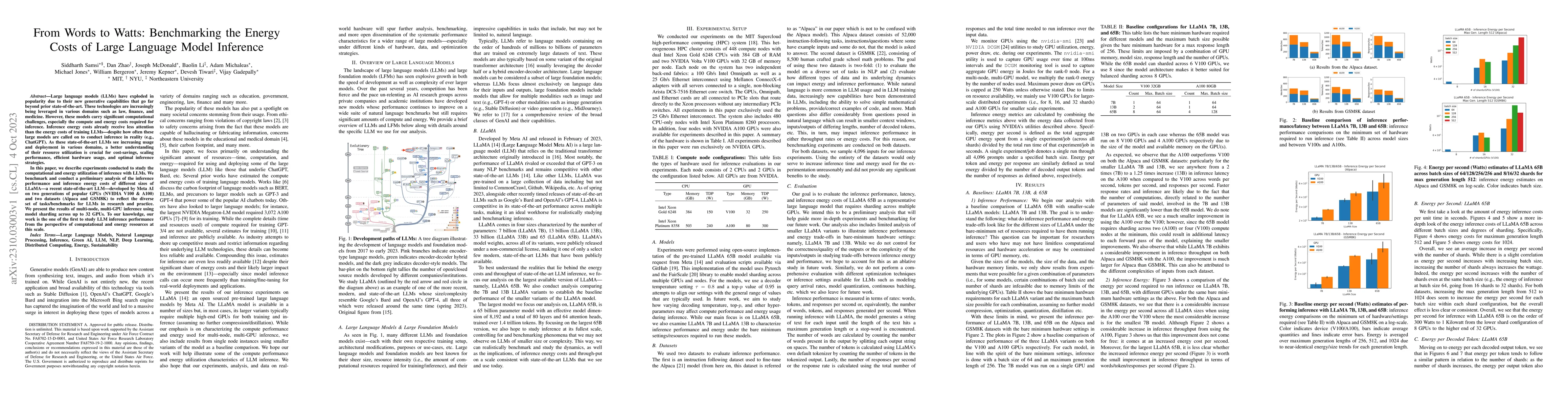 Thumbnail for From Words to Watts: Benchmarking the Energy Costs of Large Language
  Model Inference