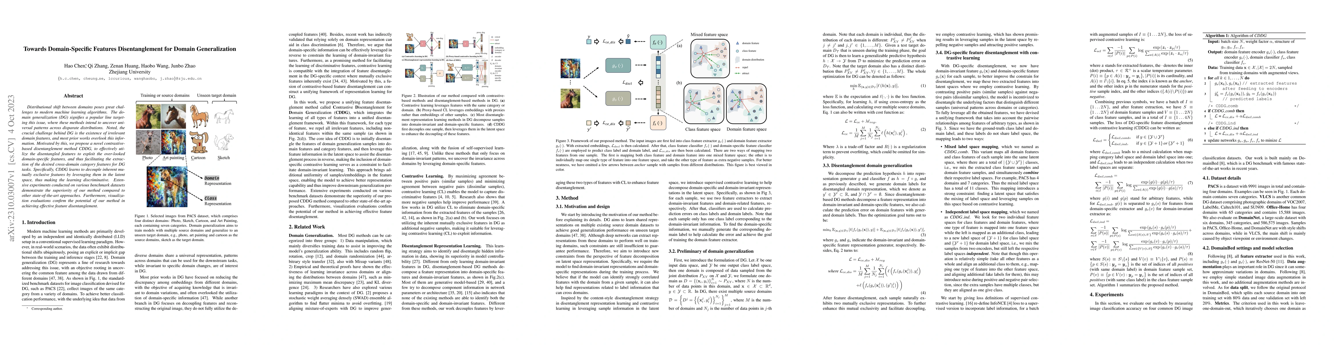 Thumbnail for Towards Domain-Specific Features Disentanglement for Domain
  Generalization