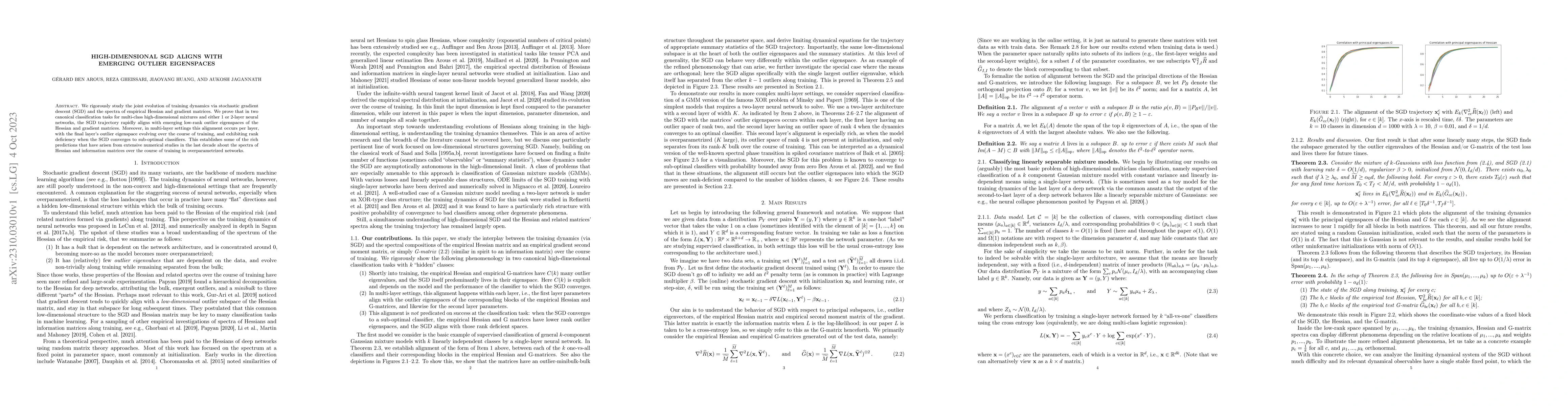 Thumbnail for High-dimensional SGD aligns with emerging outlier eigenspaces