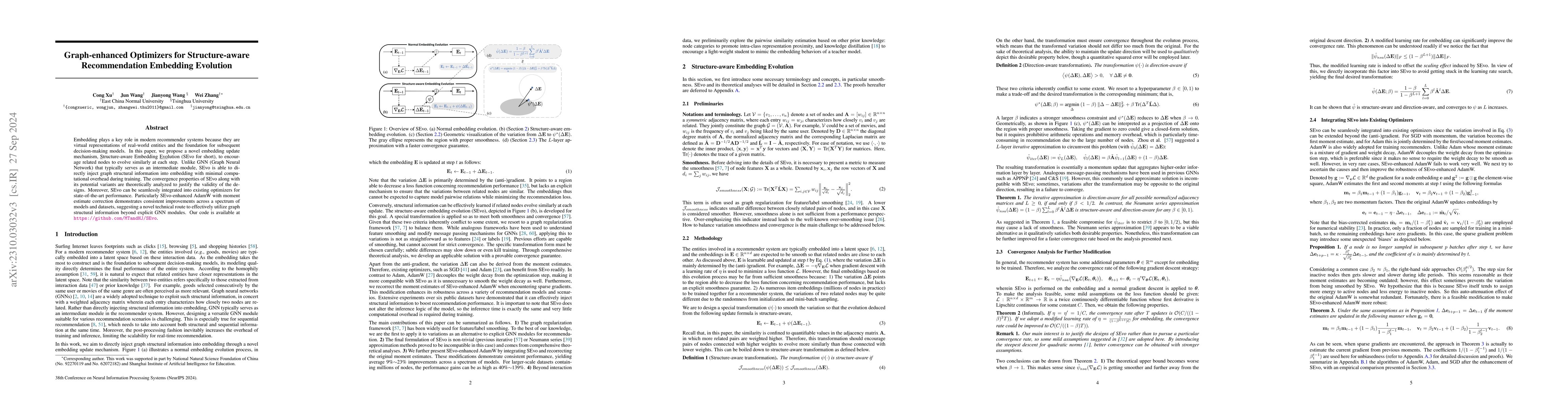 Thumbnail for Graph-enhanced Optimizers for Structure-aware Recommendation Embedding
  Evolution