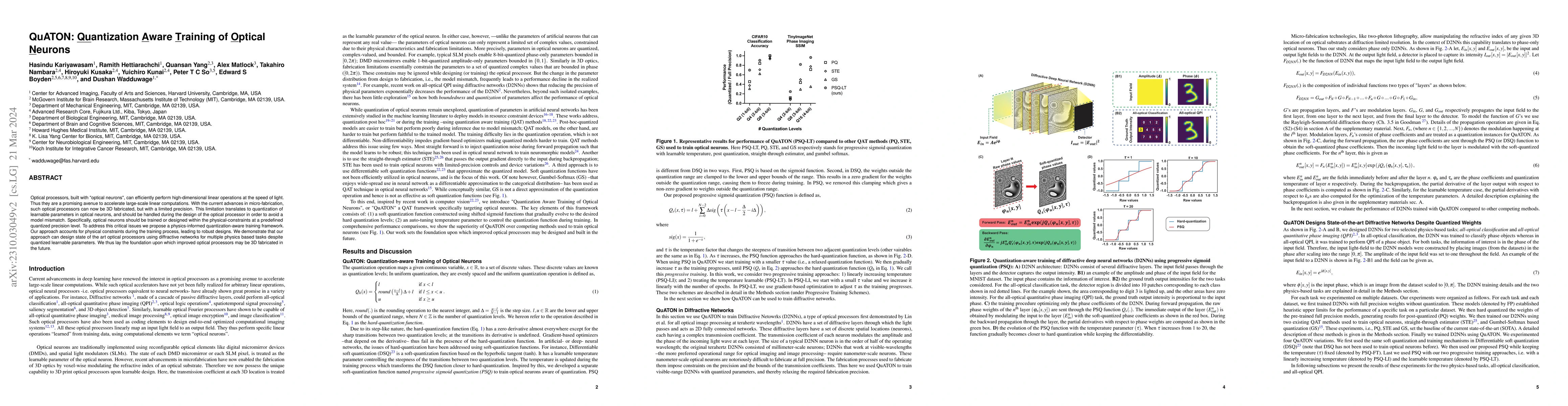 Thumbnail for QuATON: Quantization Aware Training of Optical Neurons
