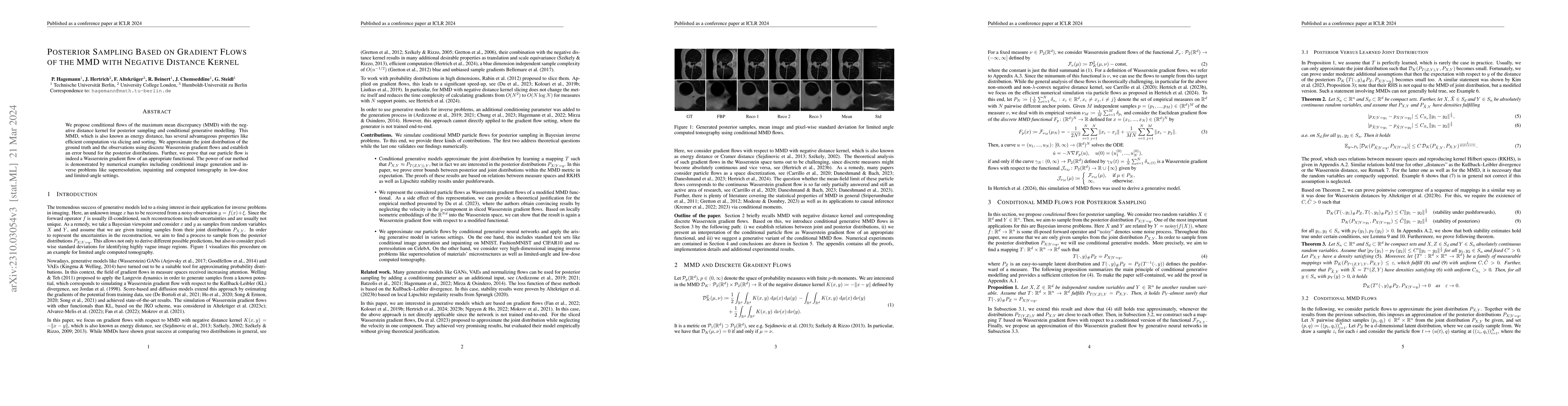 Thumbnail for Posterior Sampling Based on Gradient Flows of the MMD with Negative
  Distance Kernel
