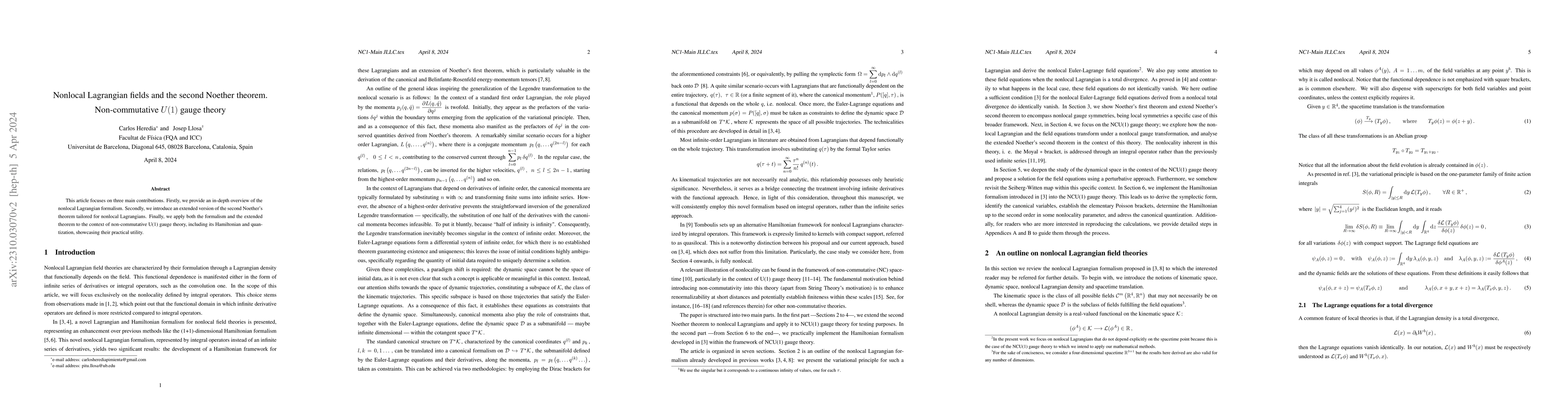 Thumbnail for Nonlocal Lagrangian fields and the second Noether theorem.
  Non-commutative $U(1)$ gauge theory
