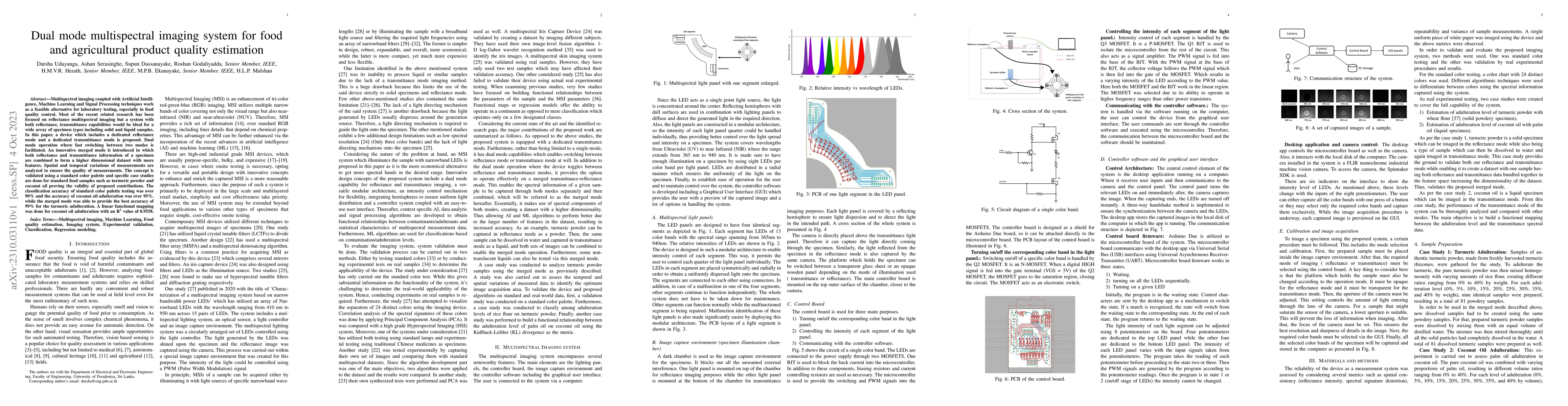 Thumbnail for Dual mode multispectral imaging system for food and agricultural product
  quality estimation