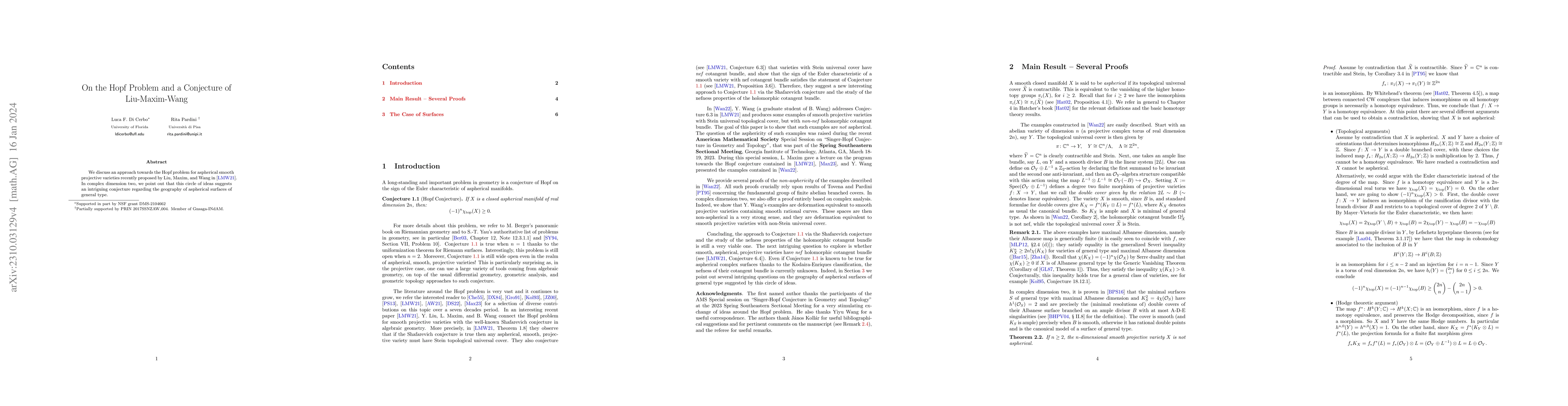 Thumbnail for On the Hopf Problem and a Conjecture of Liu-Maxim-Wang