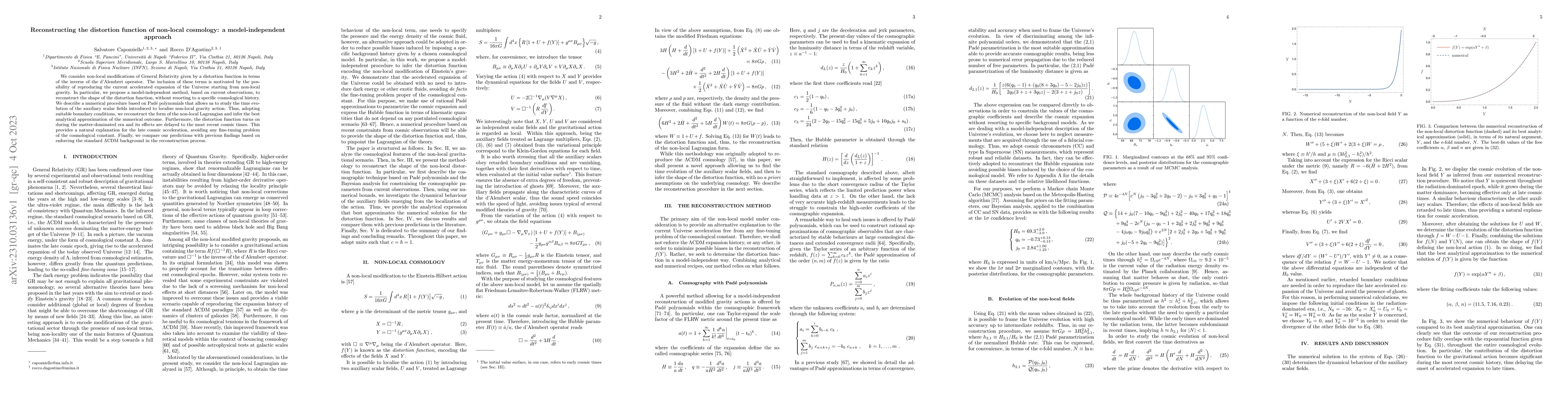 Thumbnail for Reconstructing the distortion function of non-local cosmology: a
  model-independent approach