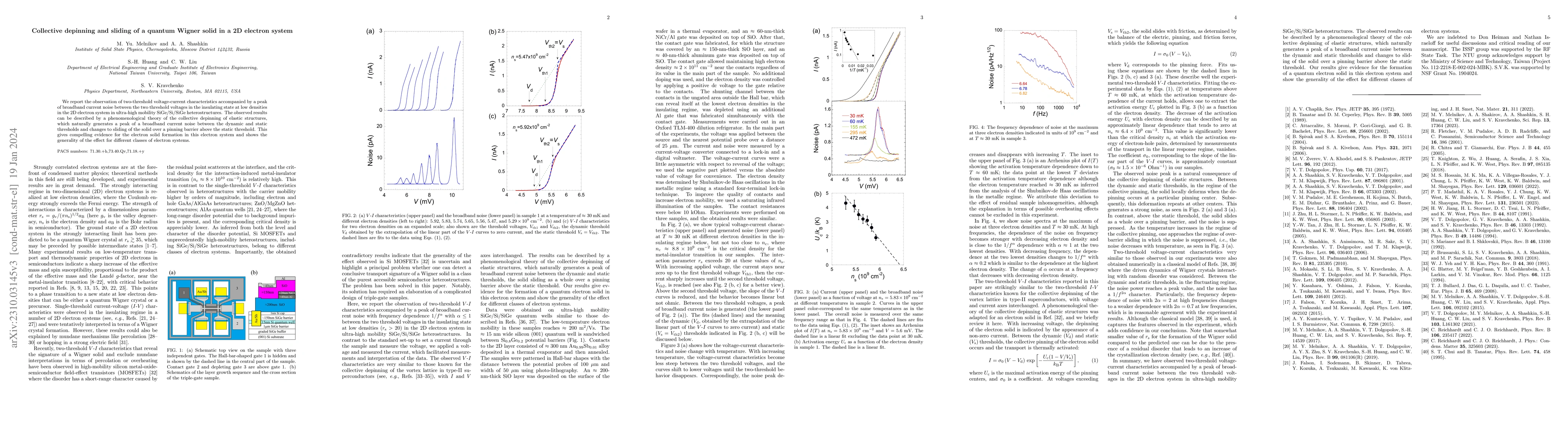 Thumbnail for Collective depinning and sliding of a quantum Wigner solid in a 2D
  electron system