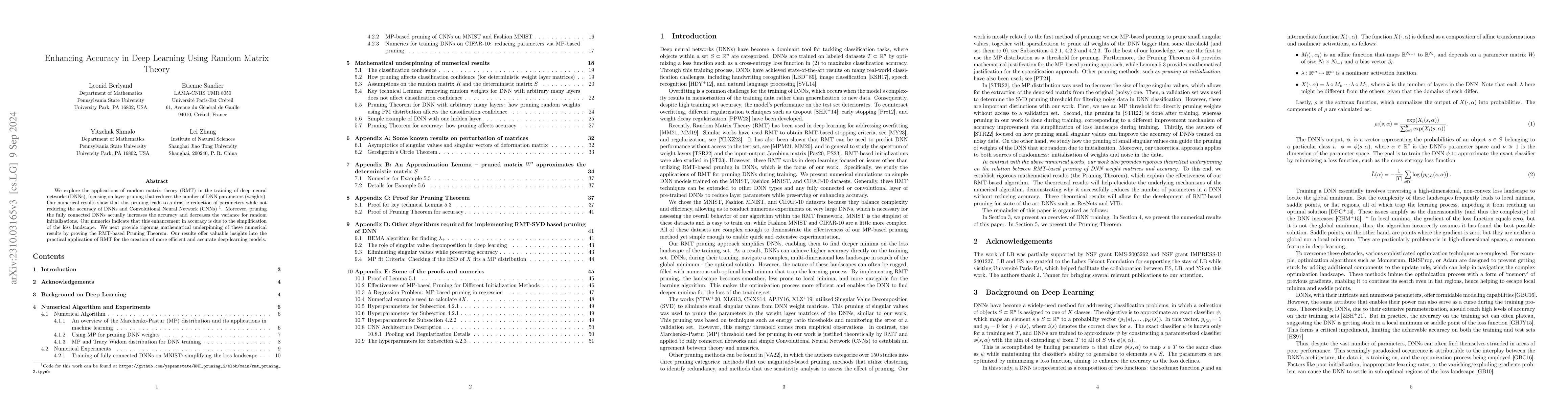 Thumbnail for Enhancing Accuracy in Deep Learning Using Random Matrix Theory