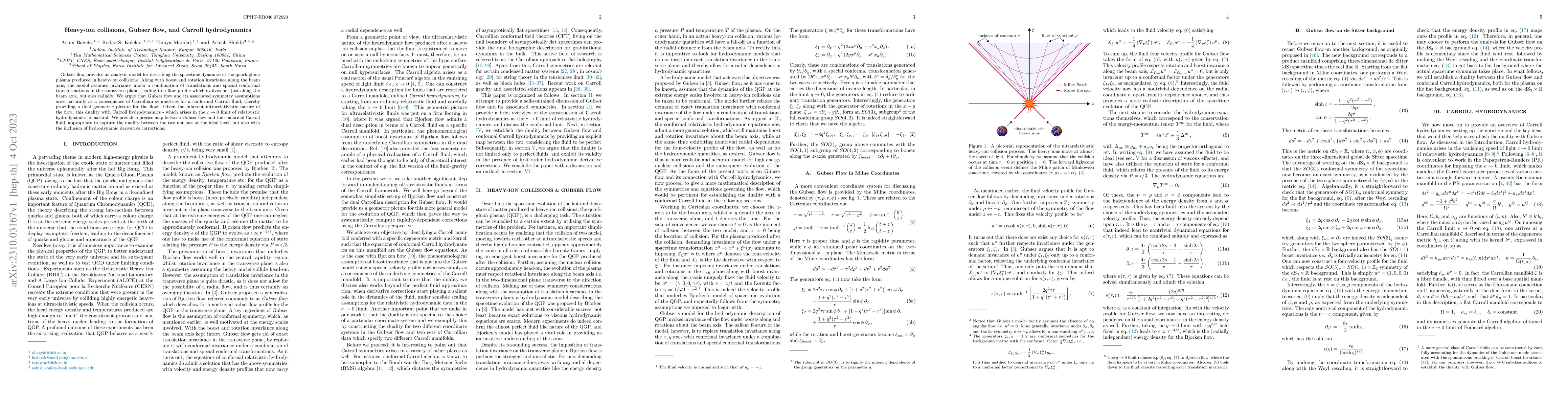 Thumbnail for Heavy-ion collisions, Gubser flow, and Carroll hydrodynamics