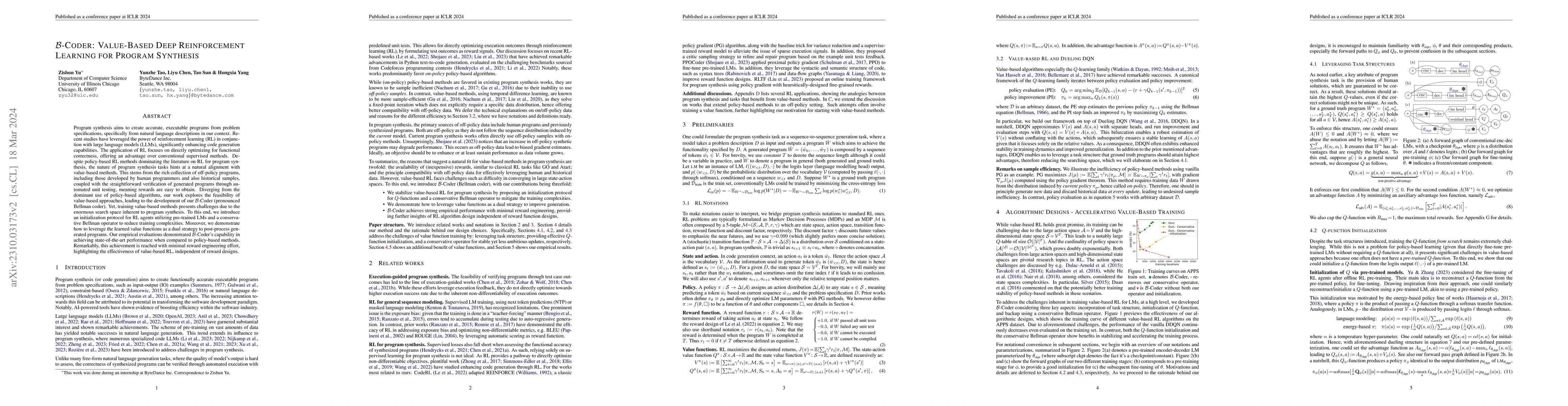 Thumbnail for $\mathcal{B}$-Coder: Value-Based Deep Reinforcement Learning for Program
  Synthesis