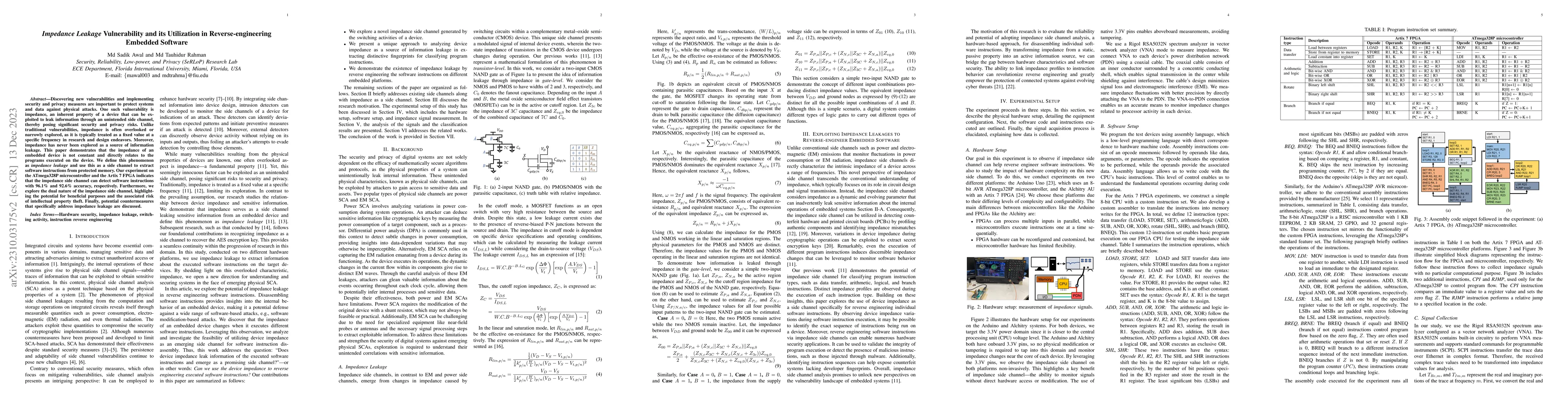 Thumbnail for Impedance Leakage Vulnerability and its Utilization in
  Reverse-engineering Embedded Software