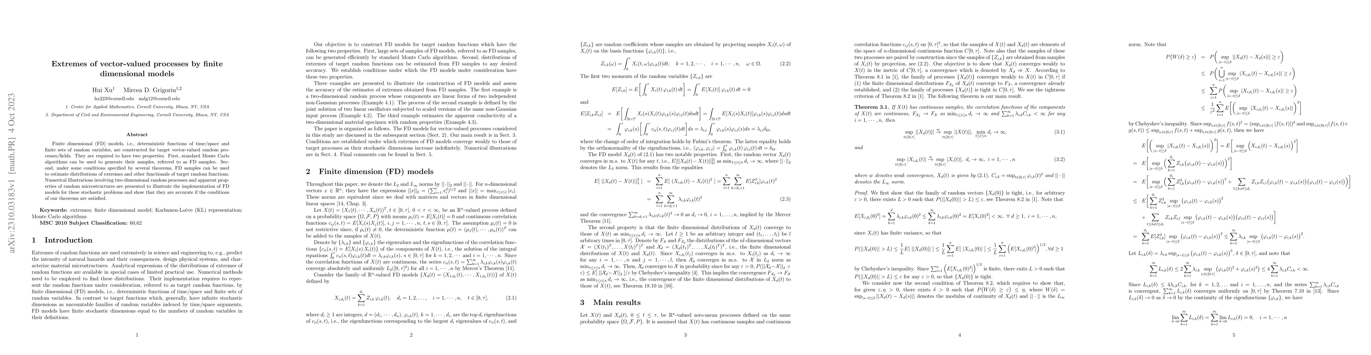 Thumbnail for Extremes of vector-valued processes by finite dimensional models