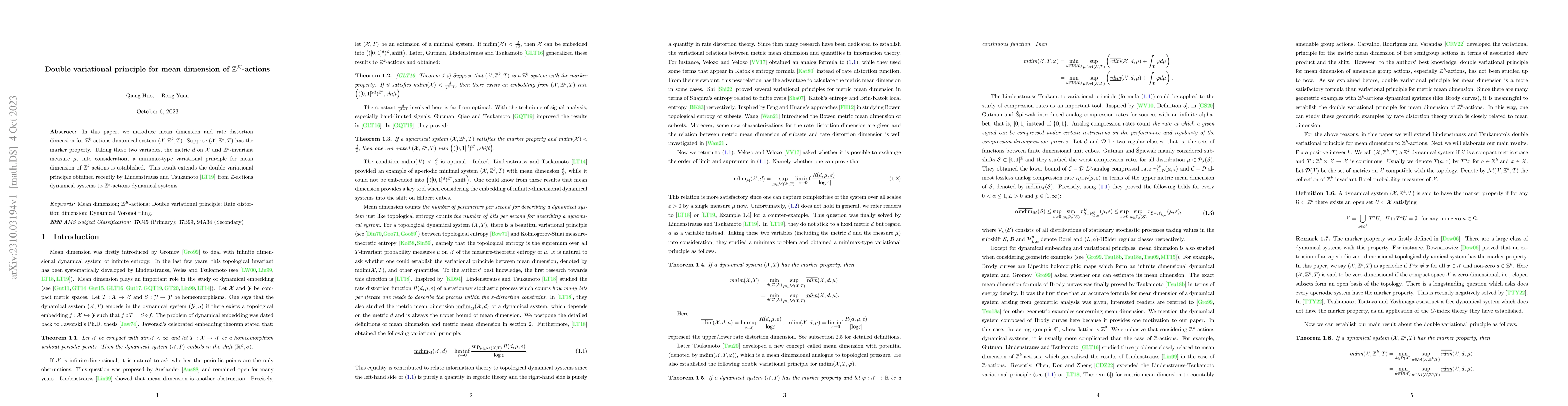 Thumbnail for Double variational principle for mean dimension of
  $\mathbb{Z}^{K}$-actions