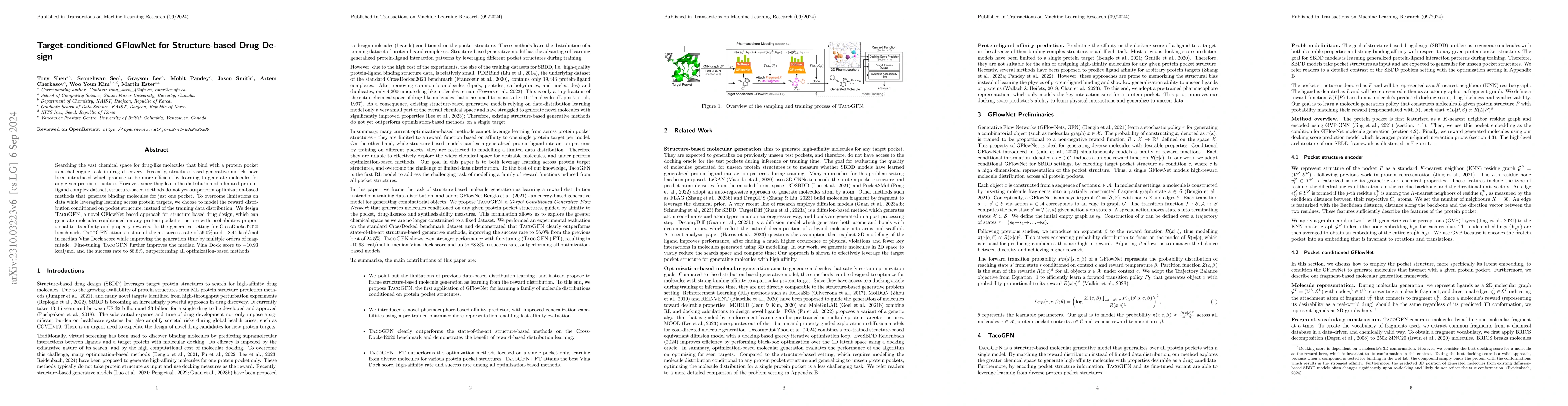 Thumbnail for TacoGFN: Target-conditioned GFlowNet for Structure-based Drug Design