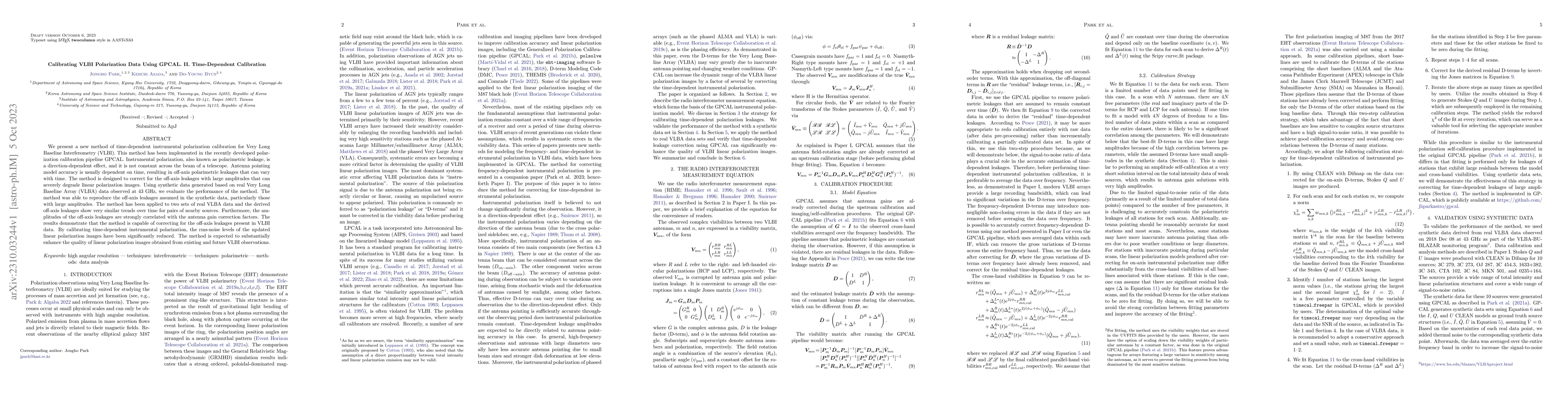 Thumbnail for Calibrating VLBI Polarization Data Using GPCAL. II. Time-Dependent
  Calibration