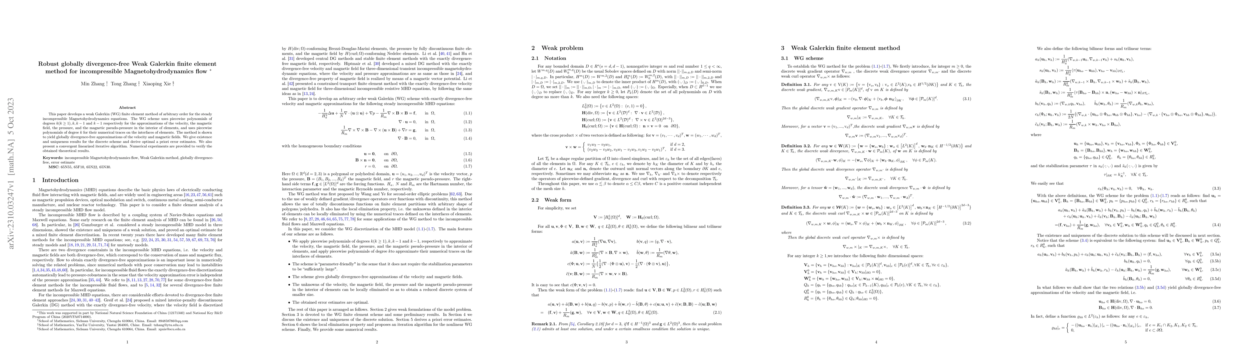 Thumbnail for Robust globally divergence-free Weak Galerkin finite element method for
  incompressible Magnetohydrodynamics flow