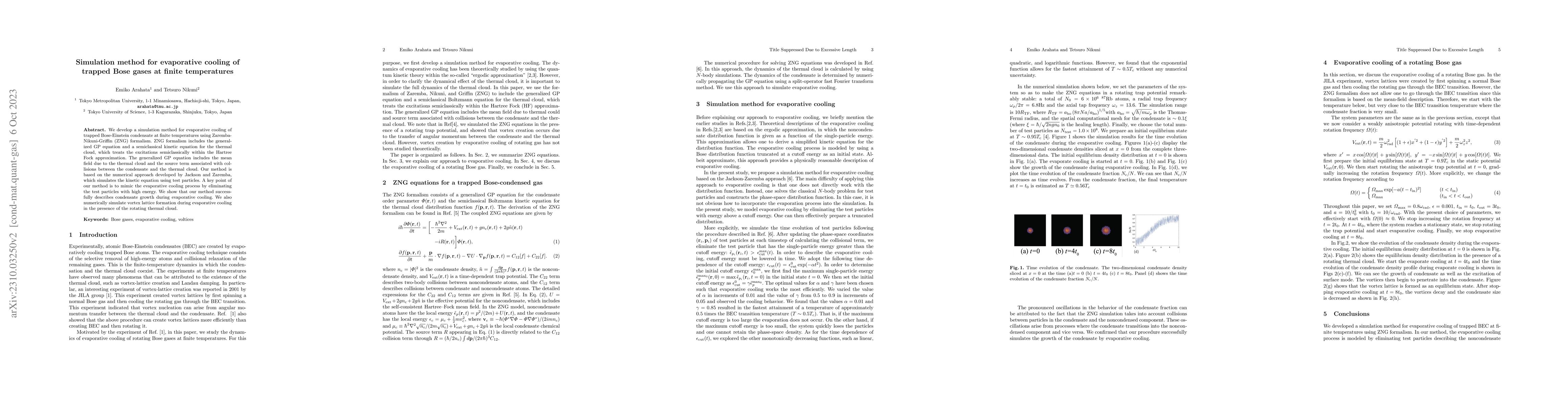Thumbnail for Simulation method for evaporative cooling of trapped Bose gases at
  finite temperatures