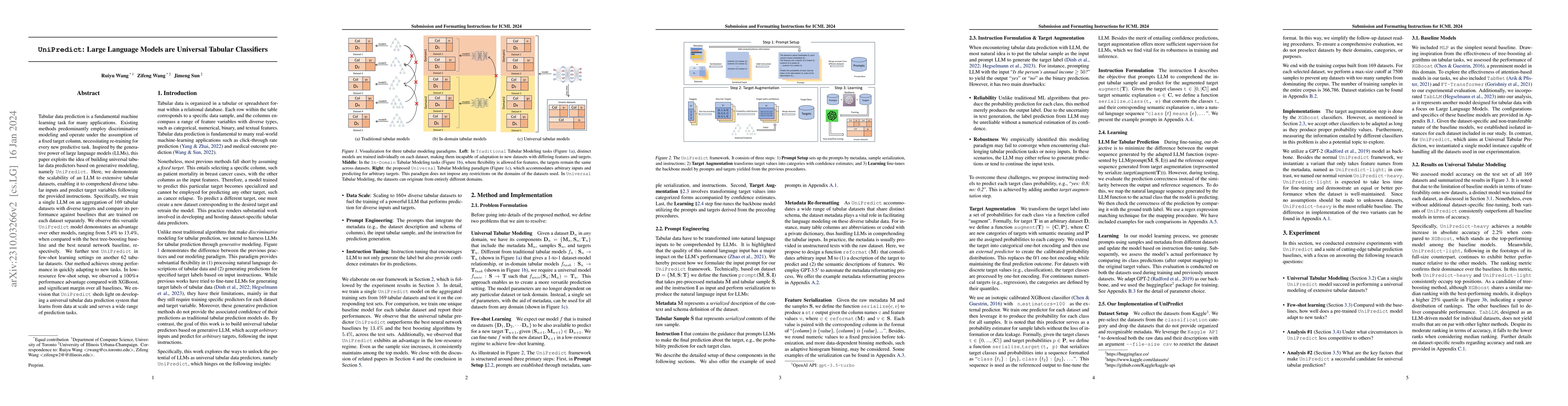Thumbnail for UniPredict: Large Language Models are Universal Tabular Classifiers