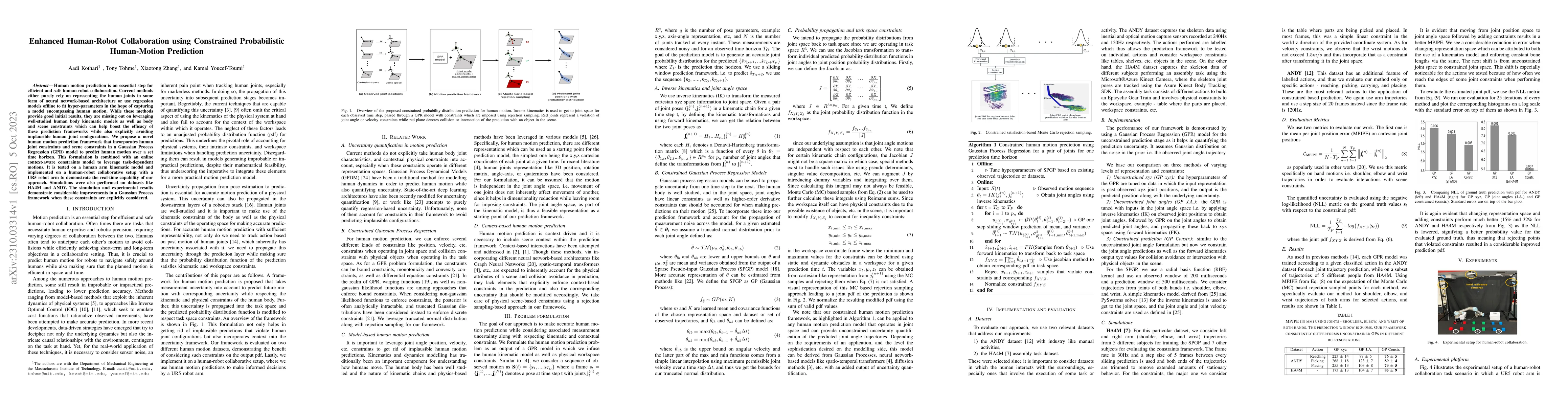 Thumbnail for Enhanced Human-Robot Collaboration using Constrained Probabilistic
  Human-Motion Prediction