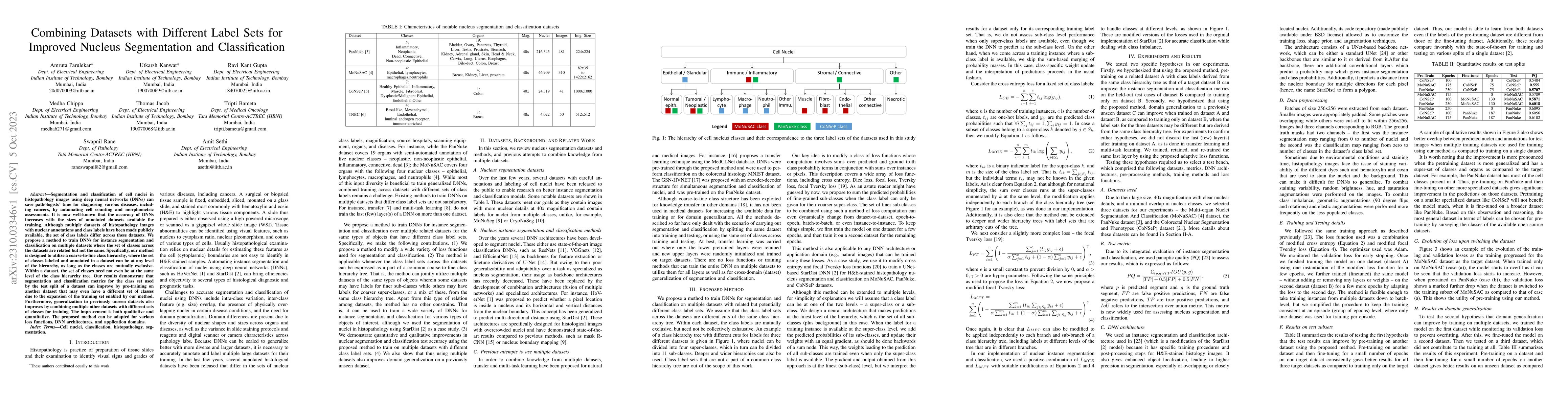 Thumbnail for Combining Datasets with Different Label Sets for Improved Nucleus
  Segmentation and Classification
