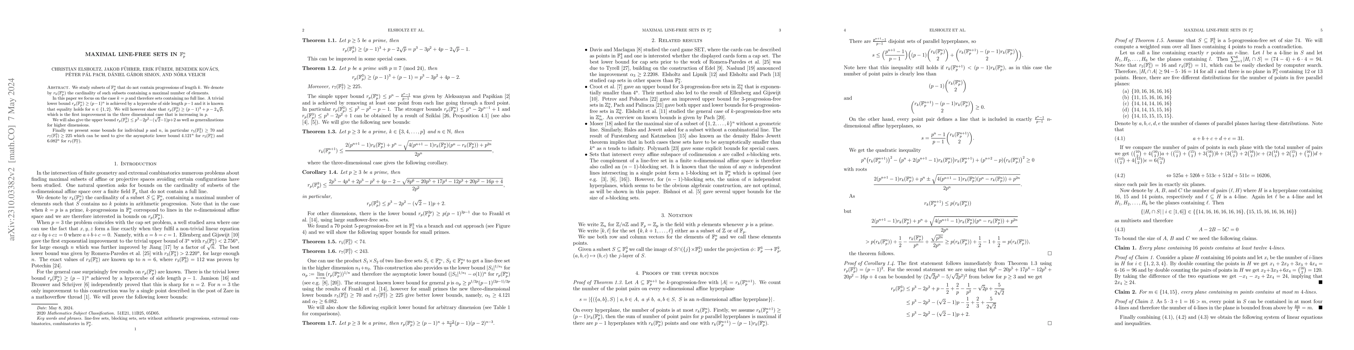 Thumbnail for Maximal line-free sets in $\mathbb{F}_p^n$