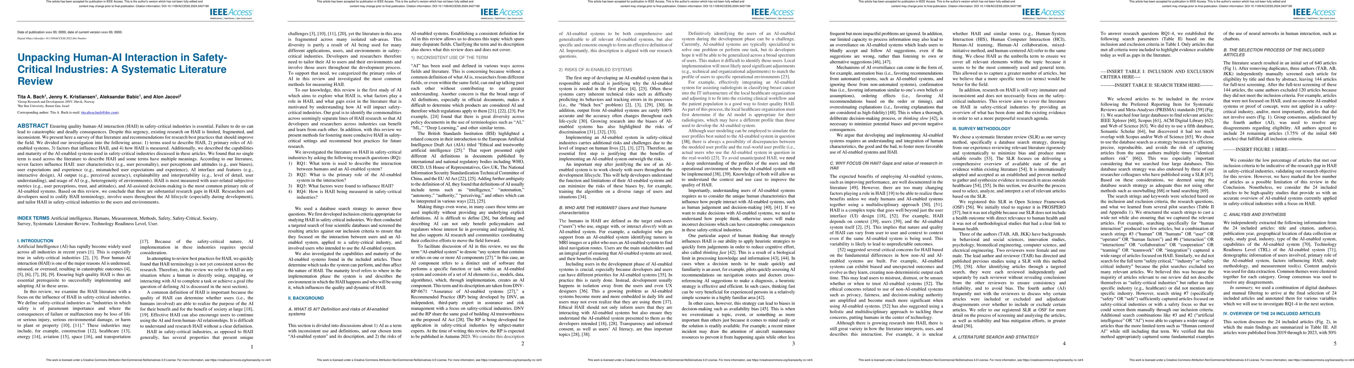 Thumbnail for Unpacking Human-AI Interaction in Safety-Critical Industries: A
  Systematic Literature Review