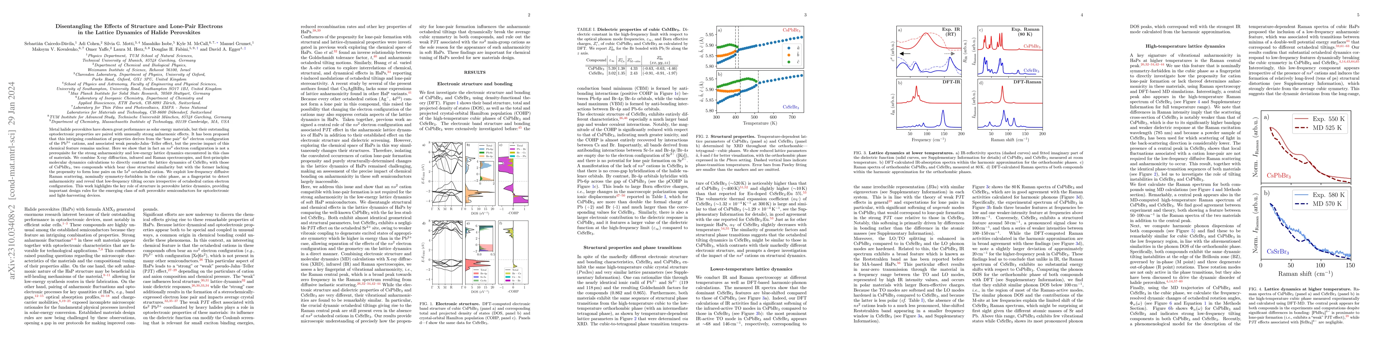 Thumbnail for Disentangling the Effects of Structure and Lone-Pair Electrons in the
  Lattice Dynamics of Halide Perovskites