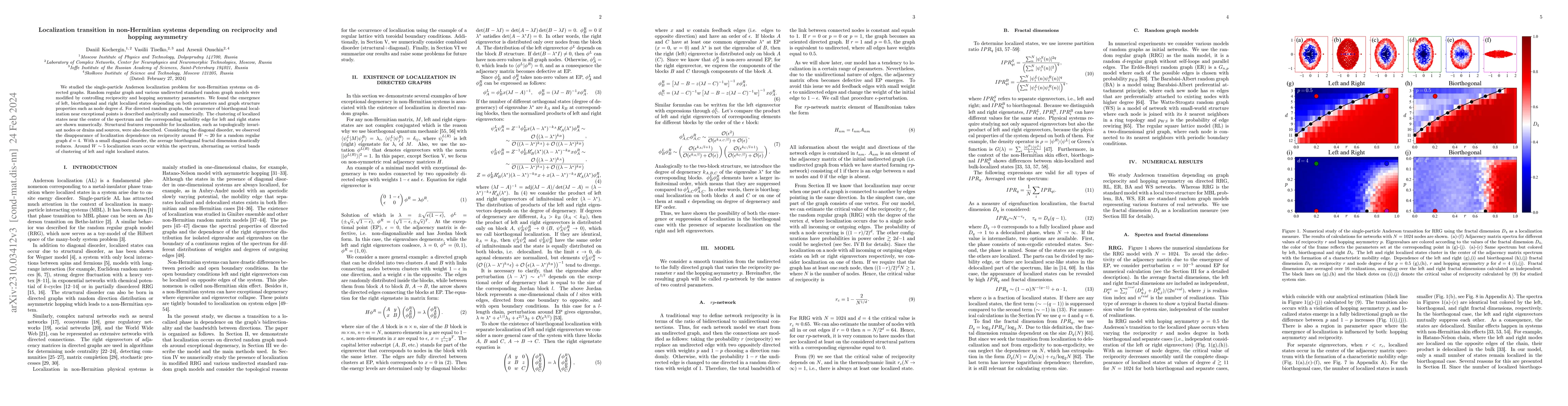 Thumbnail for Localization transition in non-Hermitian systems depending on
  reciprocity and hopping asymmetry