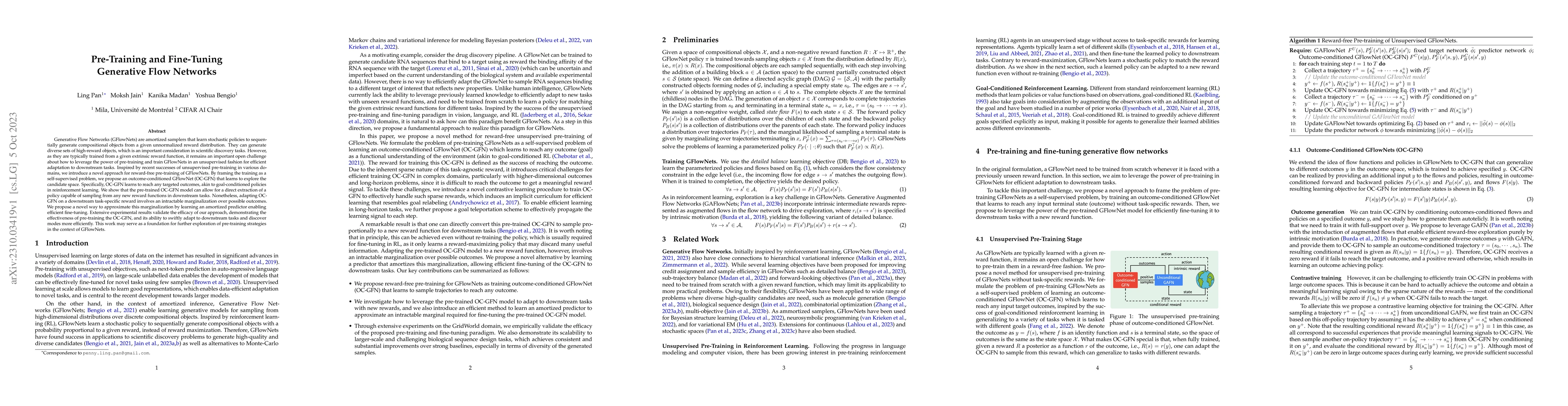 Thumbnail for Pre-Training and Fine-Tuning Generative Flow Networks