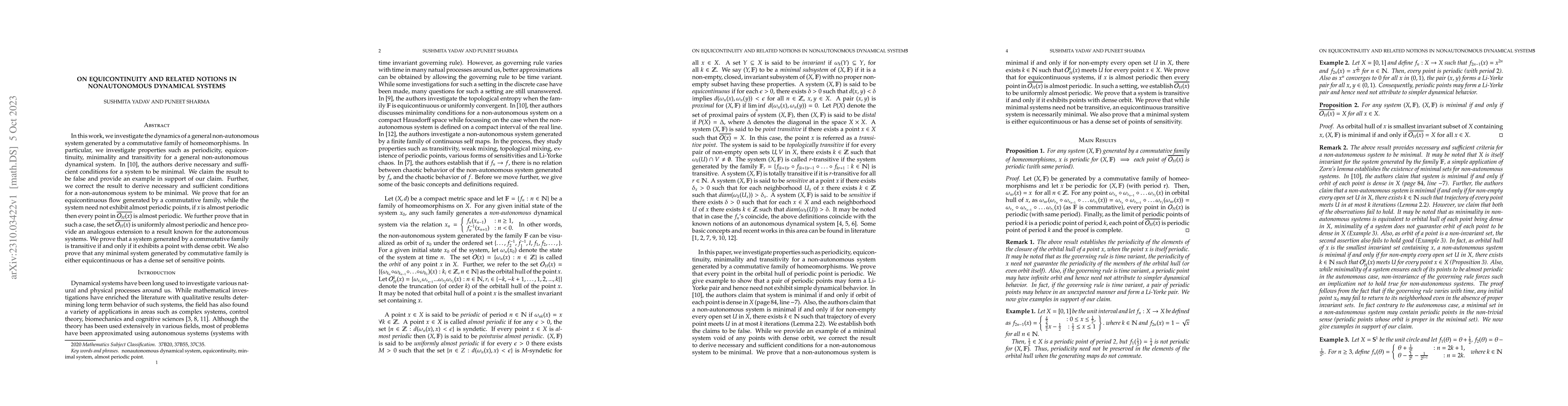 Thumbnail for On Equicontinuity and Related Notions in Nonautonomous Dynamical Systems