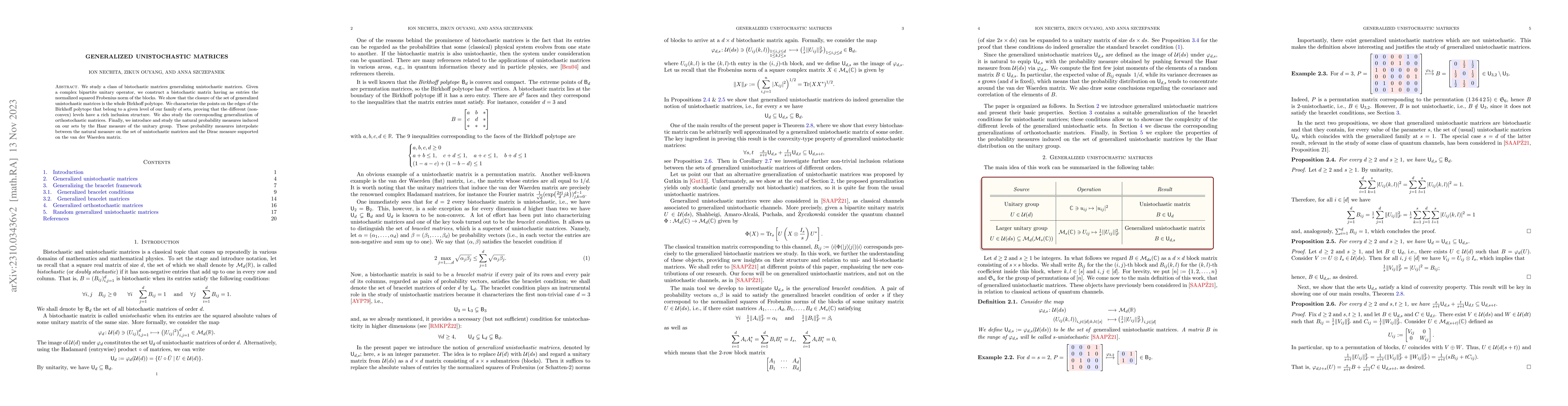Thumbnail for Generalized unistochastic matrices
