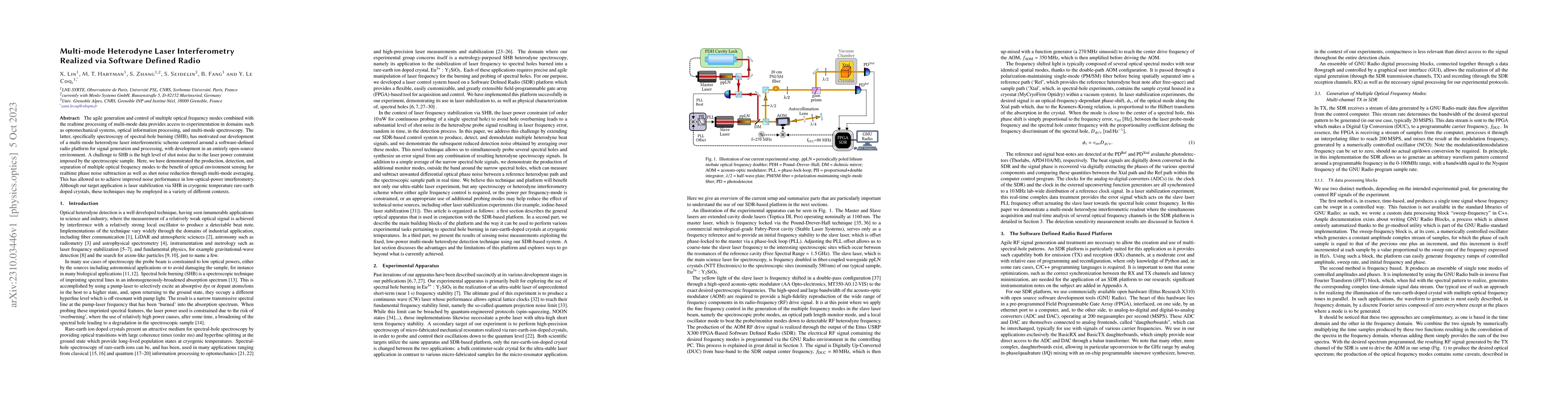 Thumbnail for Multi-mode Heterodyne Laser Interferometry Realized via Software Defined
  Radio