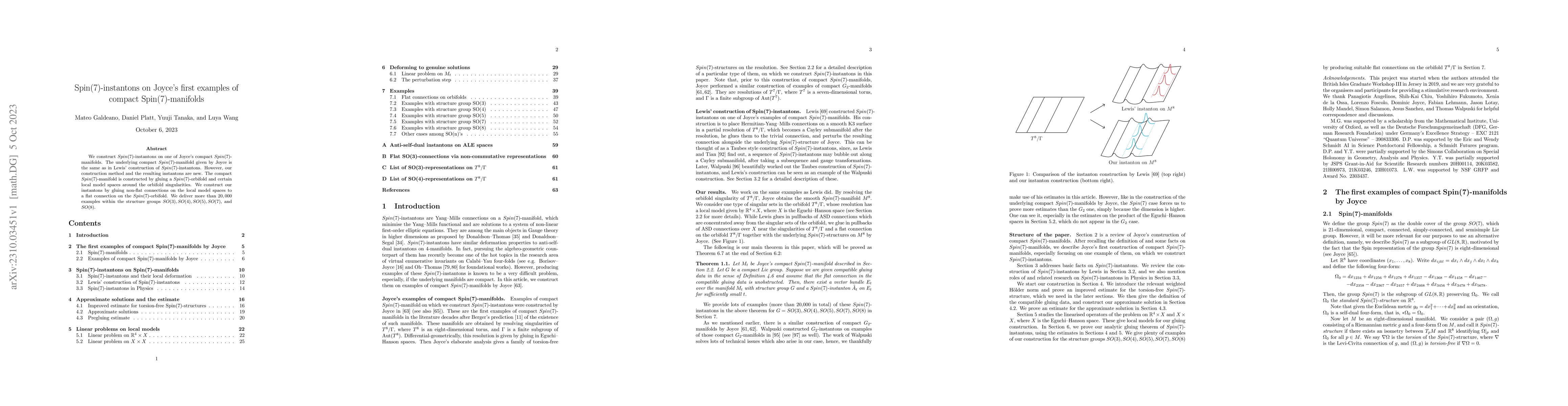 Thumbnail for Spin(7)-instantons on Joyce's first examples of compact
  Spin(7)-manifolds